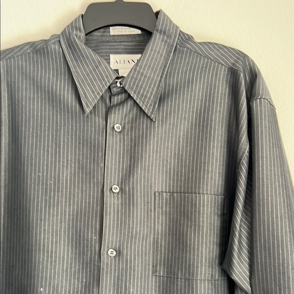 Dark Grey Striped Button-Up Shirt - Picture 2 of 7